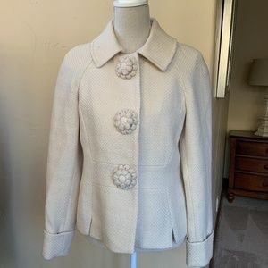 Boden Woven Jacket with Flower buttons
